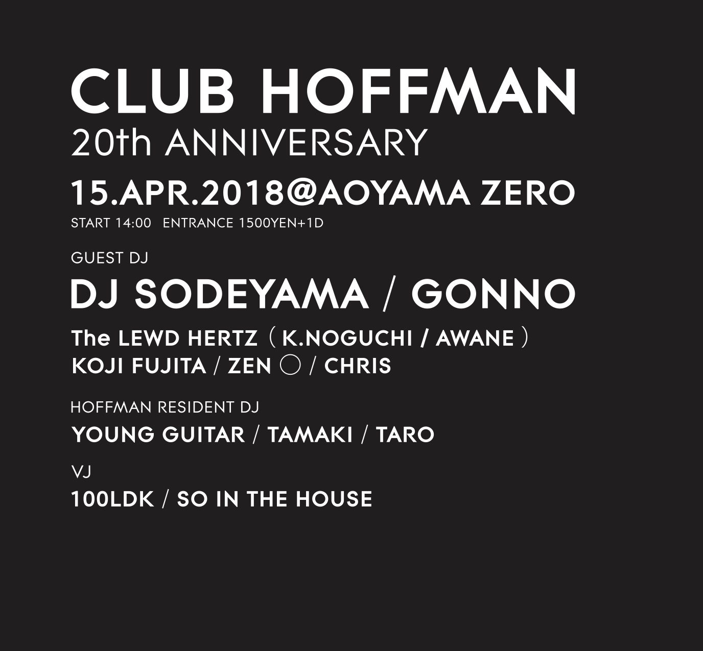 CLUB HOFFMAN  20th ANNIVERSARY